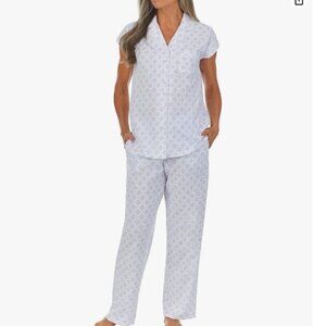 NWT Eileen West Women's 100% Cotton Knit Cap Sleeve Pajamas sz S